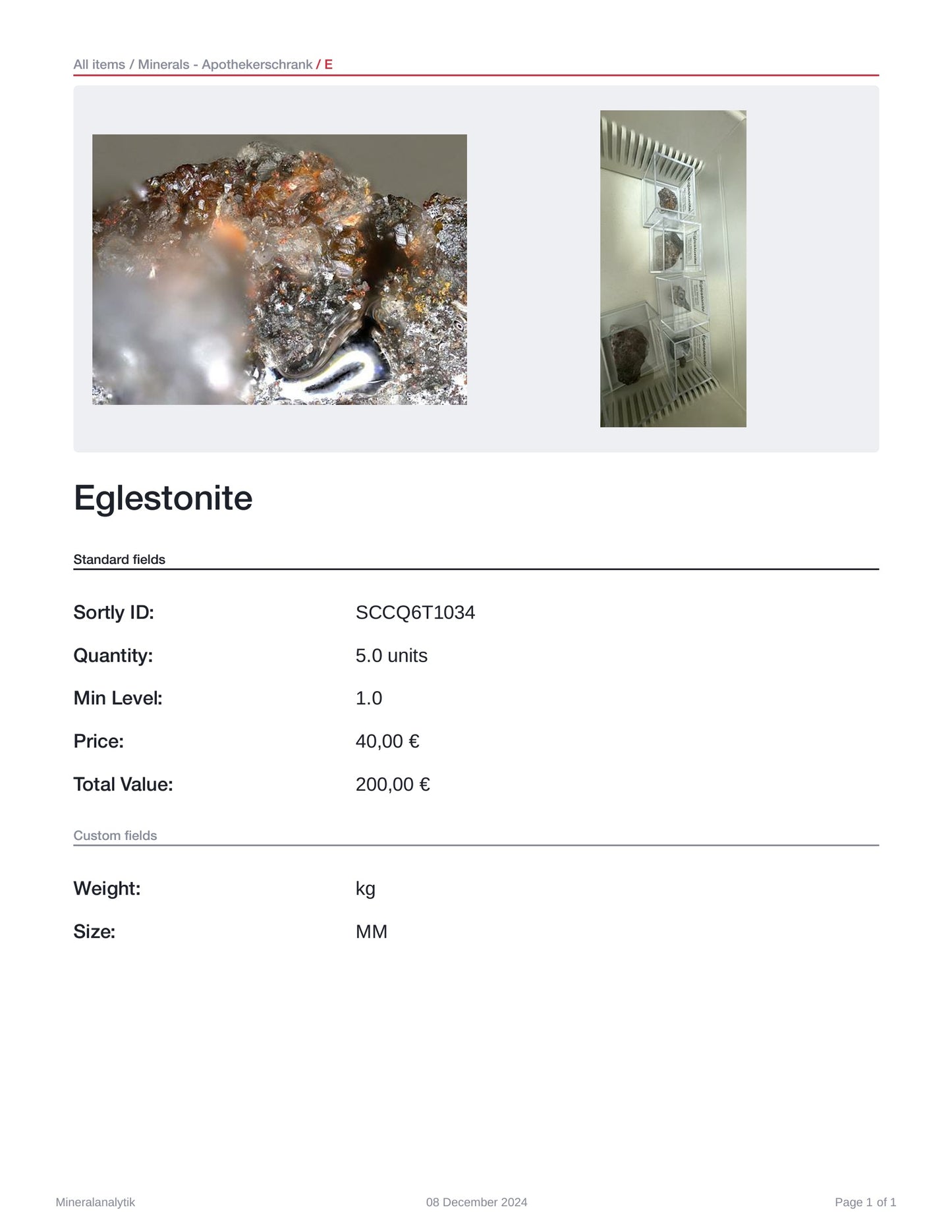 Eglestonite