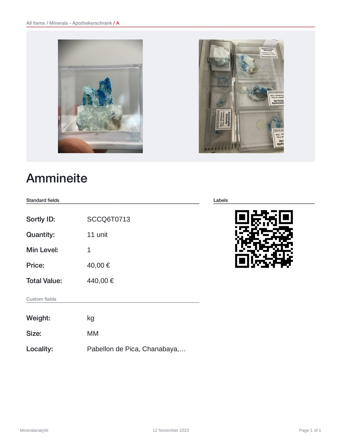 Ammineite & Shilovite