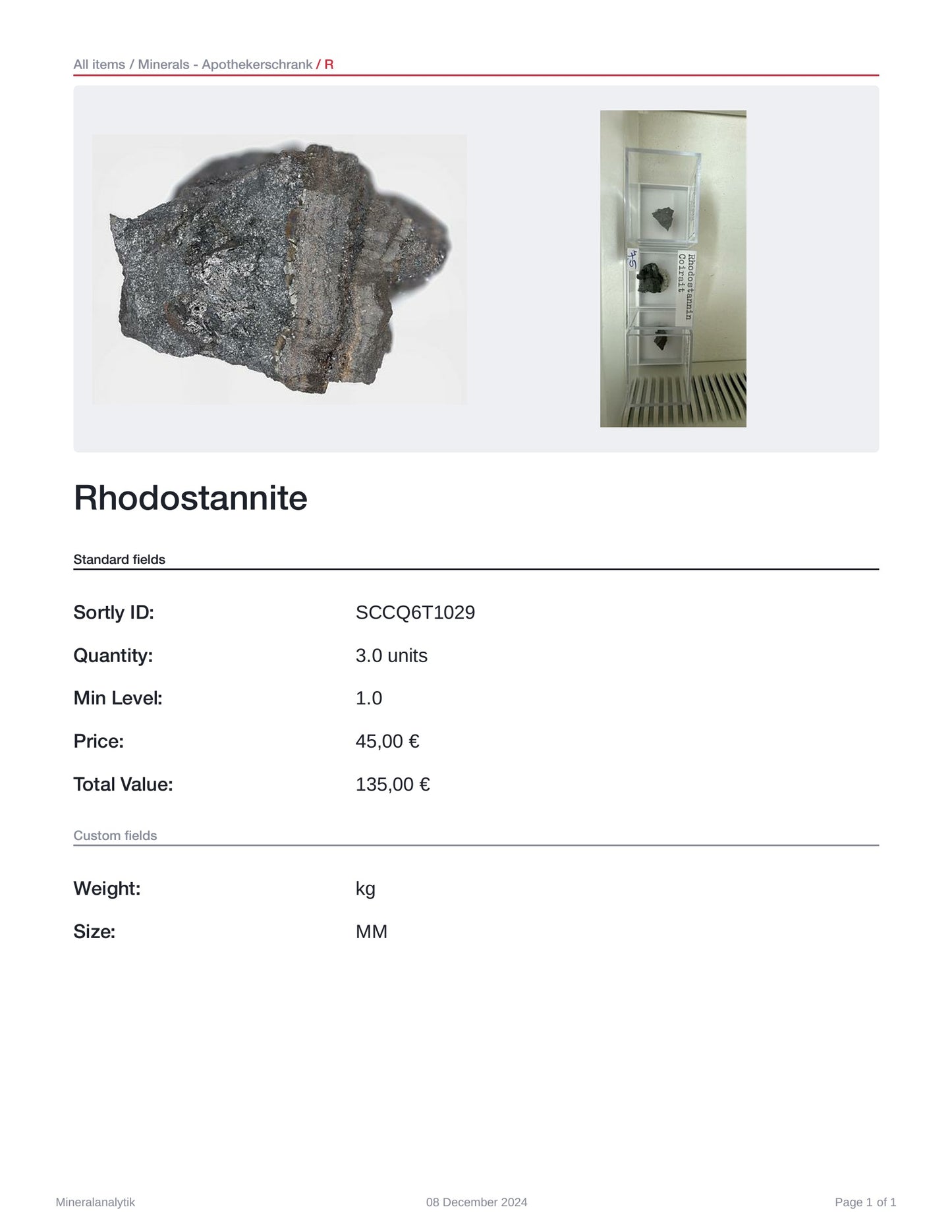 Rhodostannite