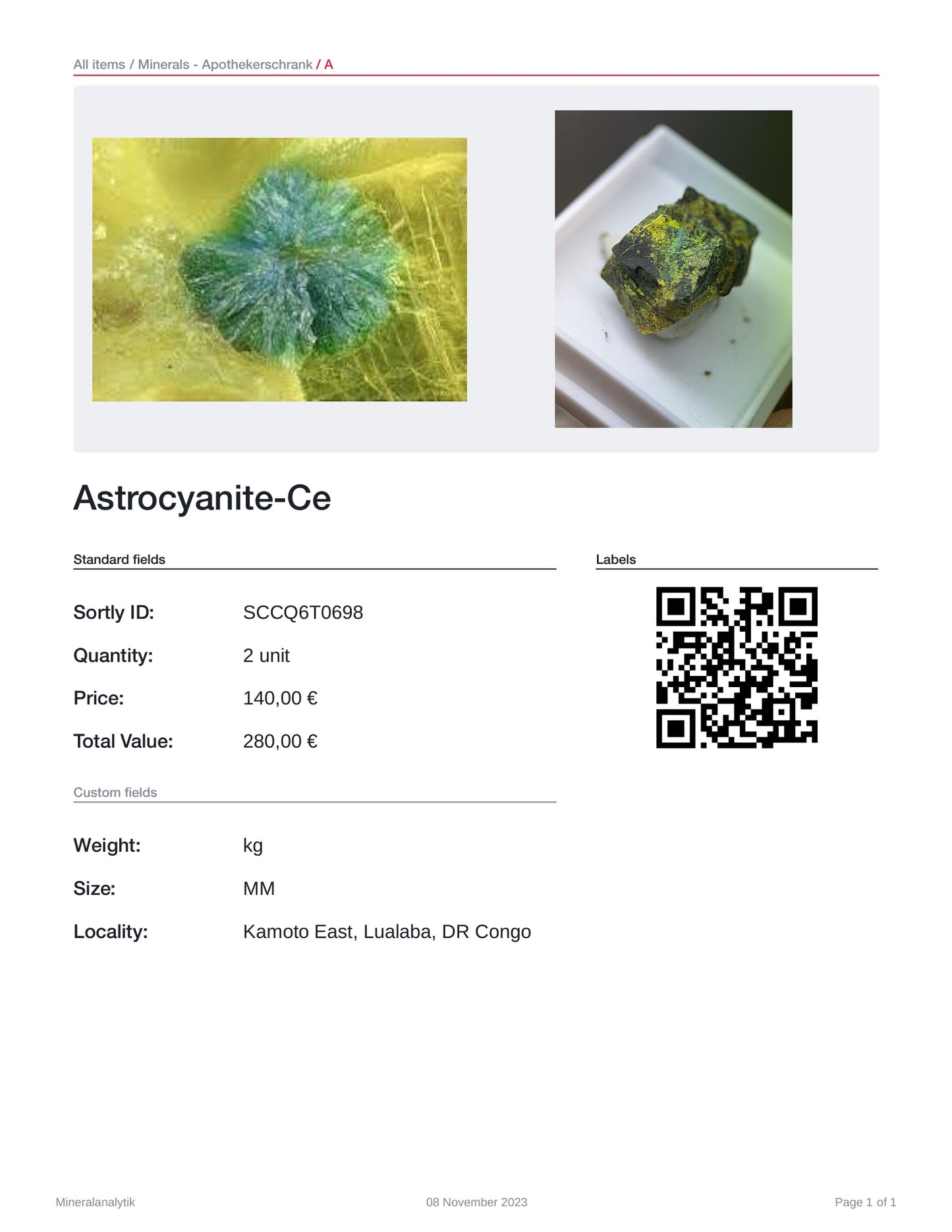 Astrocyanite-Ce