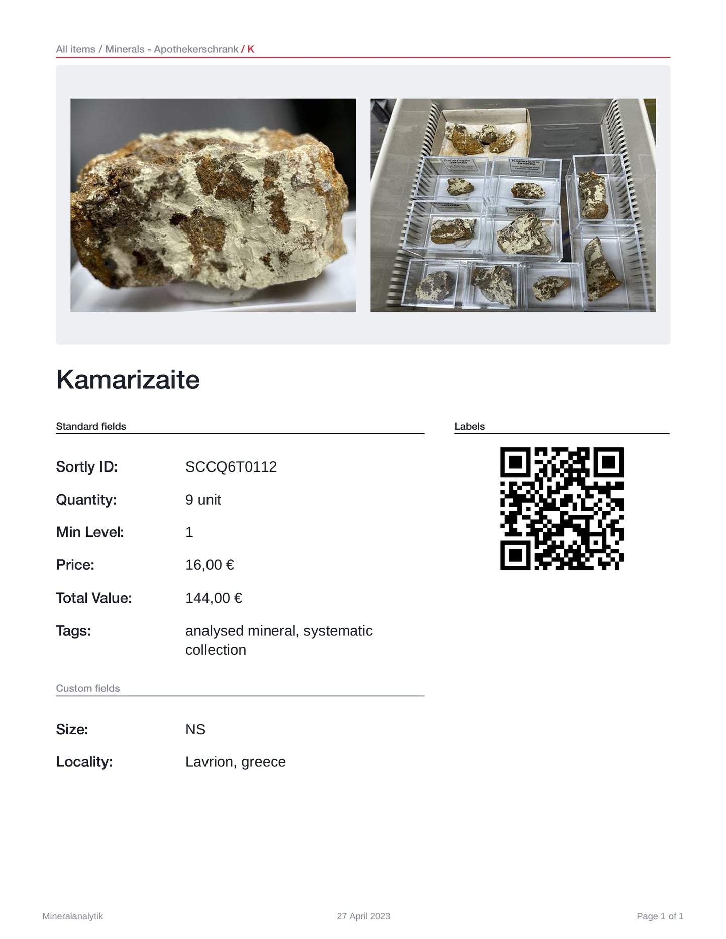 Kamarizaite