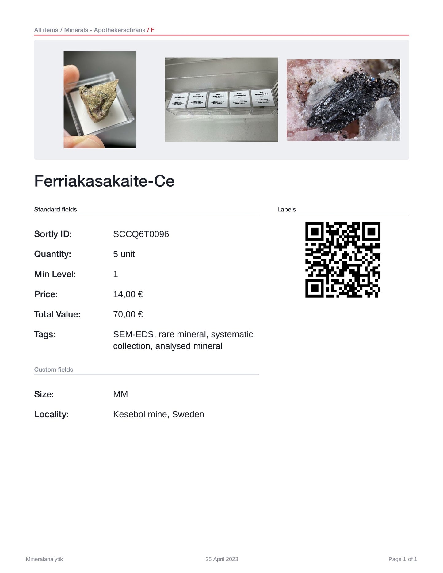 Ferriakasakaite-(Ce)