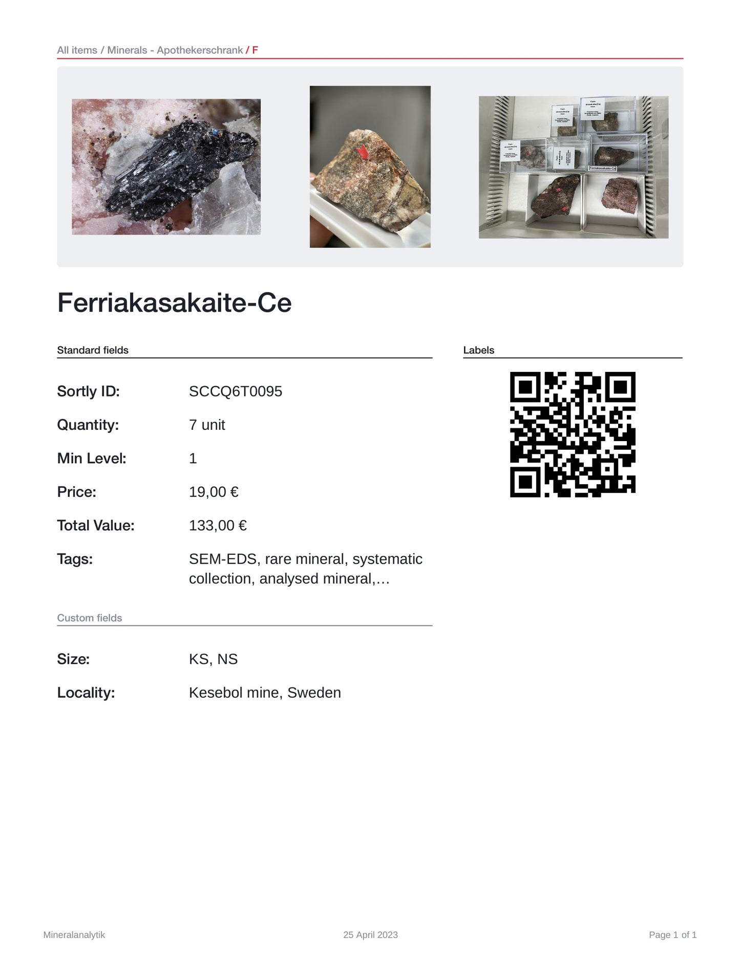 Ferriakasakaite-(Ce)