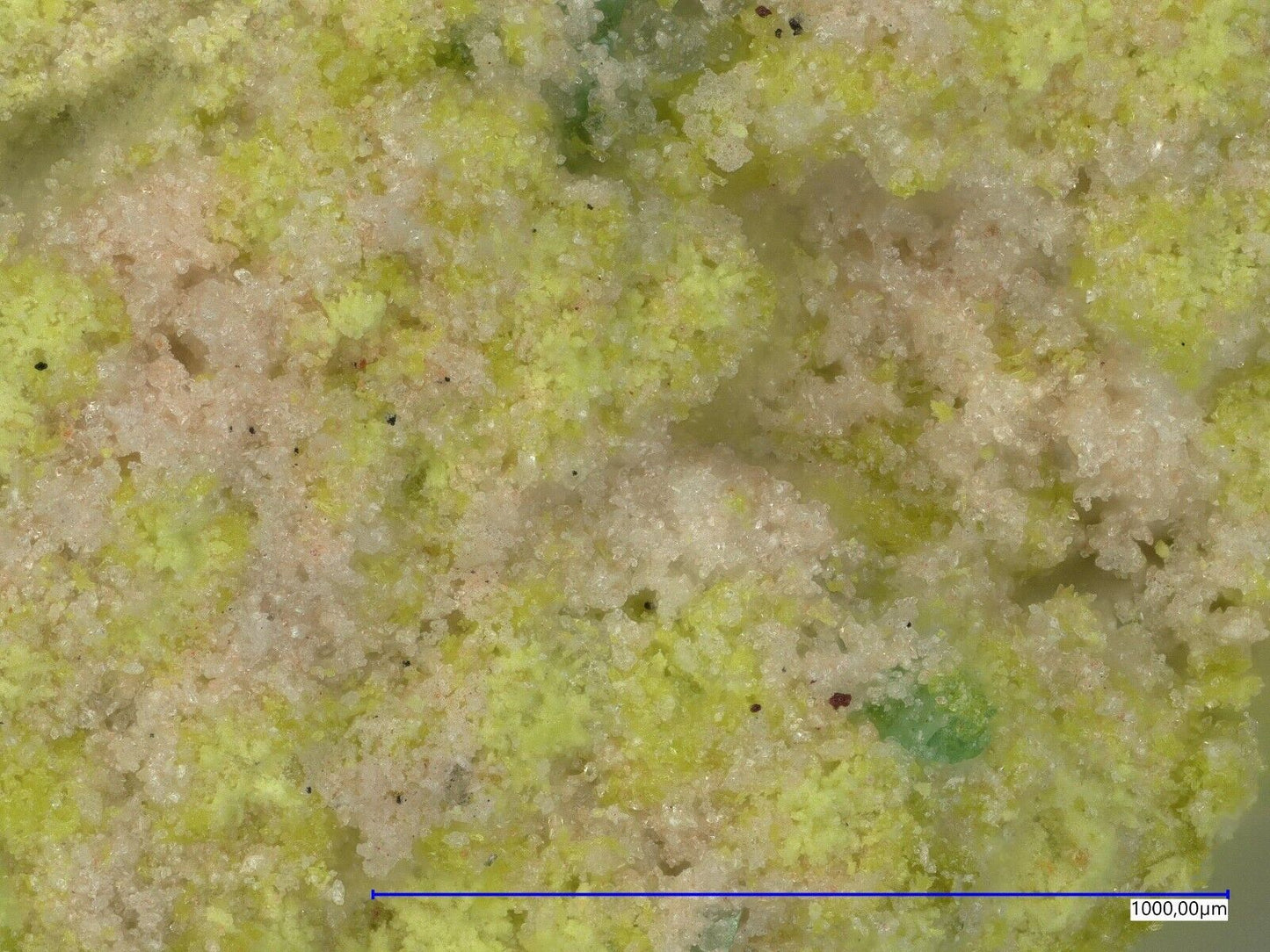 Philipsbornite & Gartrellite Tsumeb mine, Tsumeb, Namibia EDS no 1070