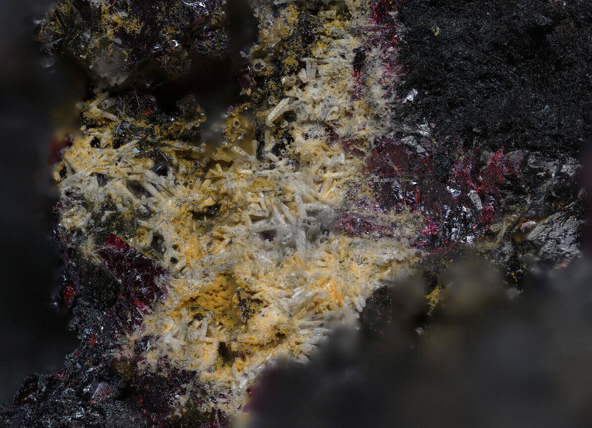 Pyromorphite with cuprite and dolomite Tsumeb mine, Namibia