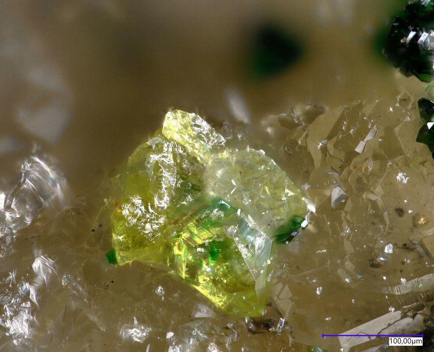 Thorneit / Thorneite TOP Bird Nest Drift, CA, USA EDX untersucht