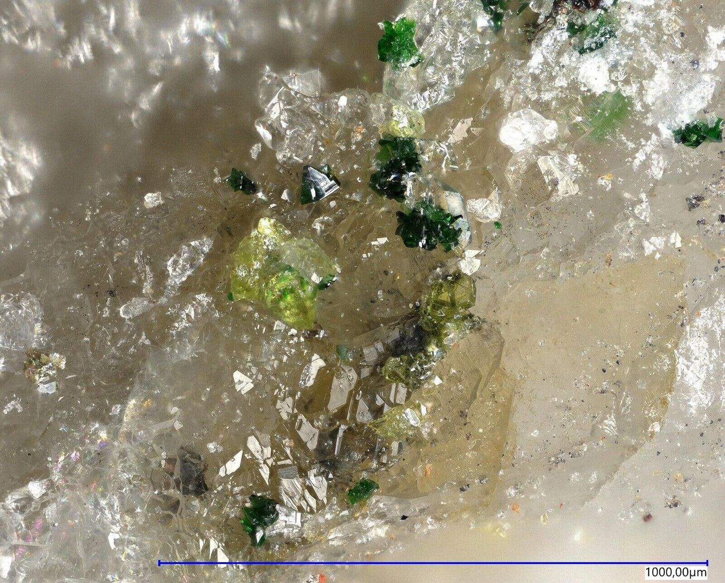 Thorneit / Thorneite TOP Bird Nest Drift, CA, USA EDX untersucht