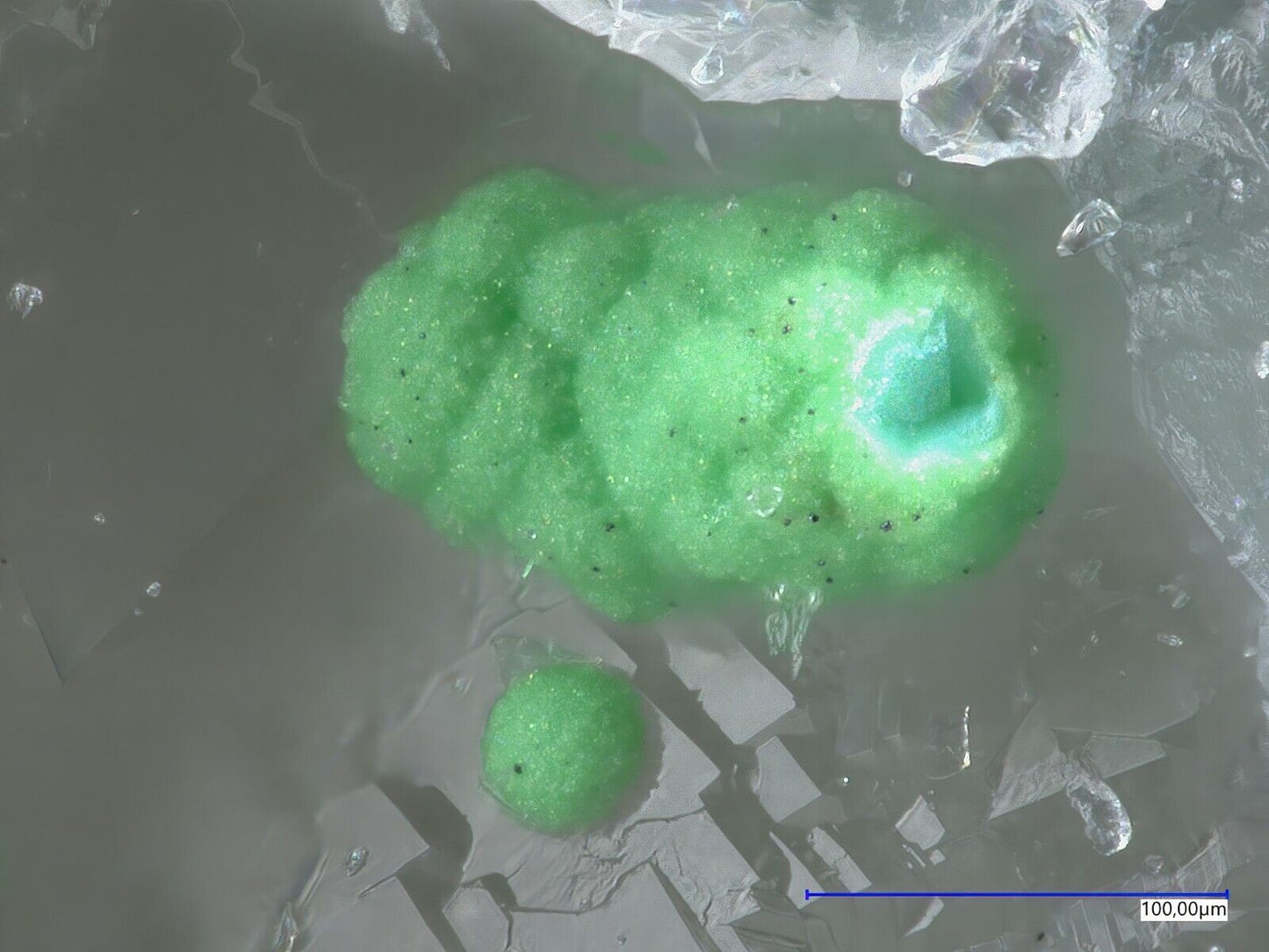 Tlapallit & Goldfieldit Raman & EDX untersucht North Star mine, Utah, USA