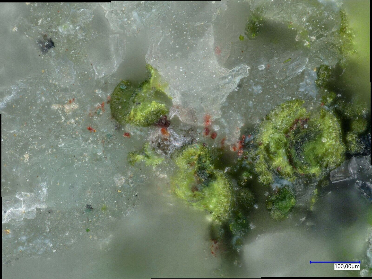 Burckhardtit / Burkckhardtite & Timroseit von  Bird Nest Drift, CA, USA