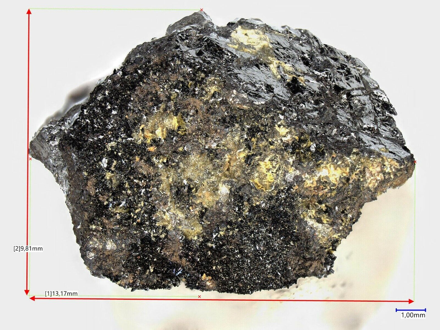Schneiderhöhnit Urucum Claim, Galileia, Minas Gerais, Brasilien Raman & EDX