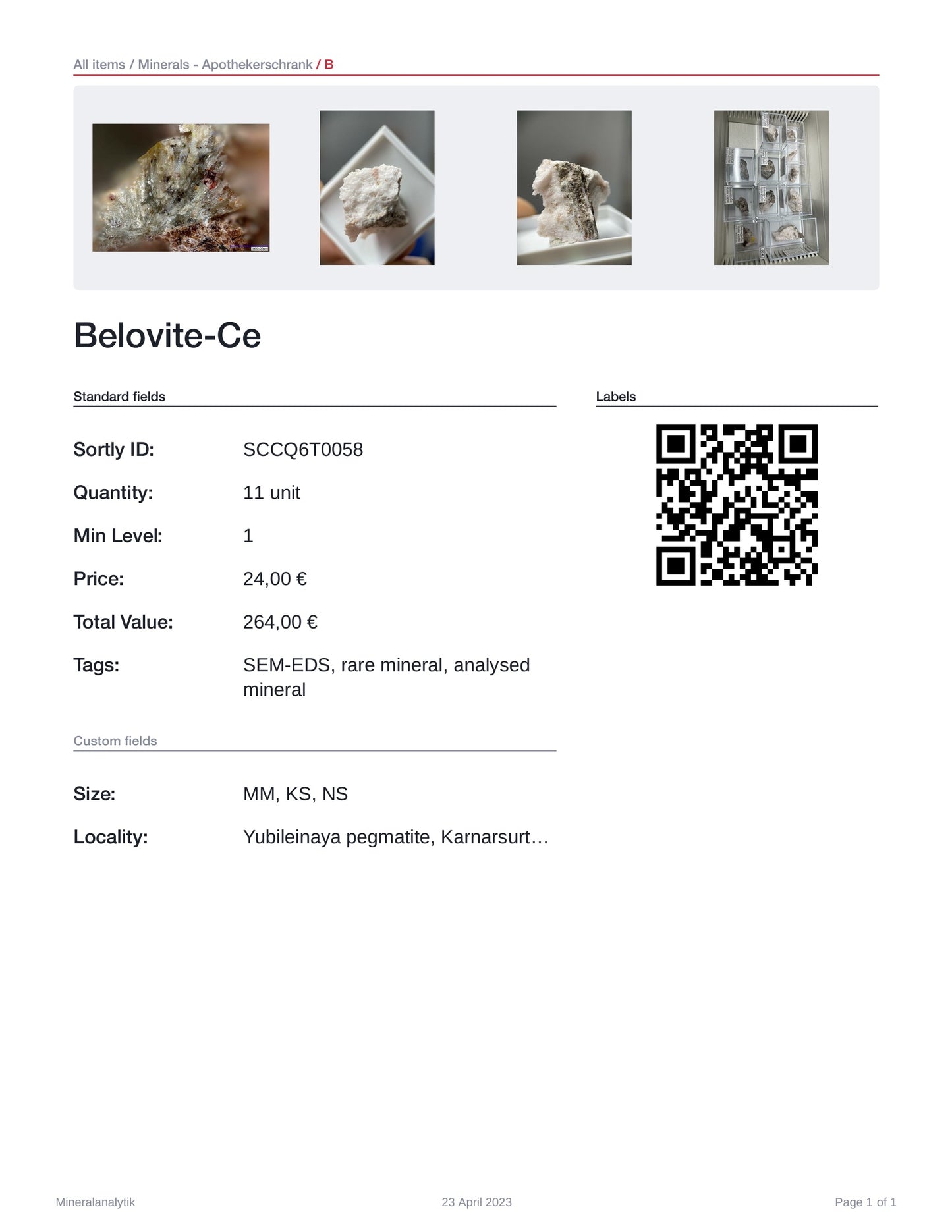 Belovite-Ce & Zorite