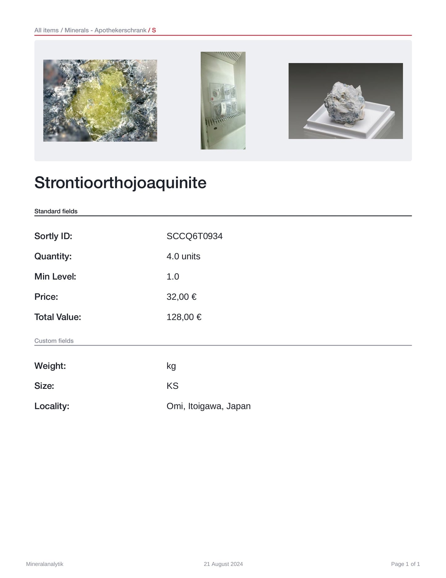 Strontium-orthojoaquinite