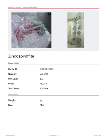 Zincospiroffite