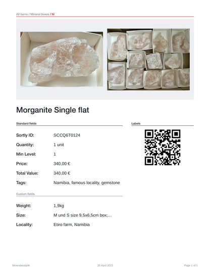 Morganite - single flat