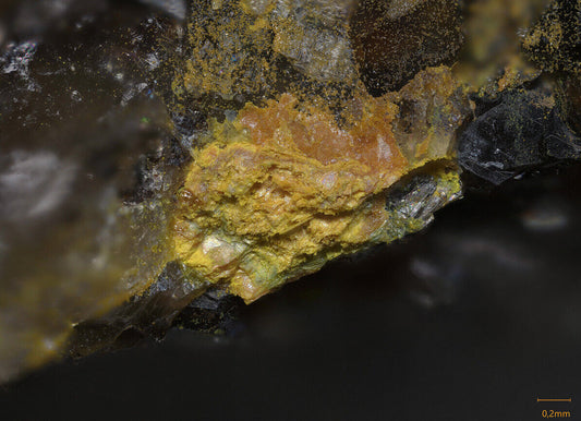 Clinobisvanite & Pottsite Linka mine, Spencer Hot Springs, Nevada, USA