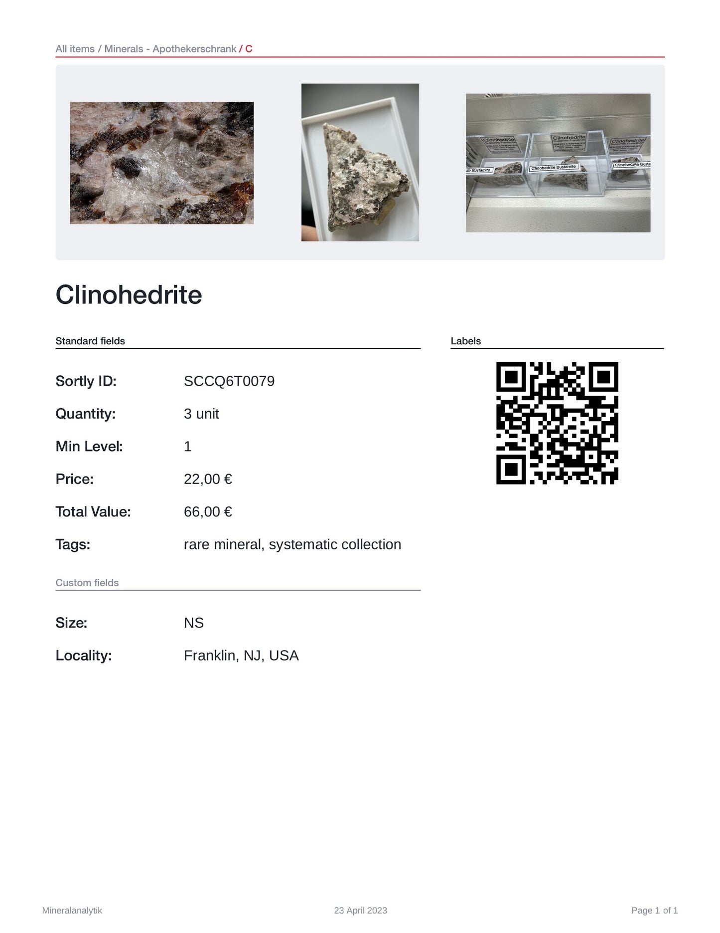 Clinohedrite